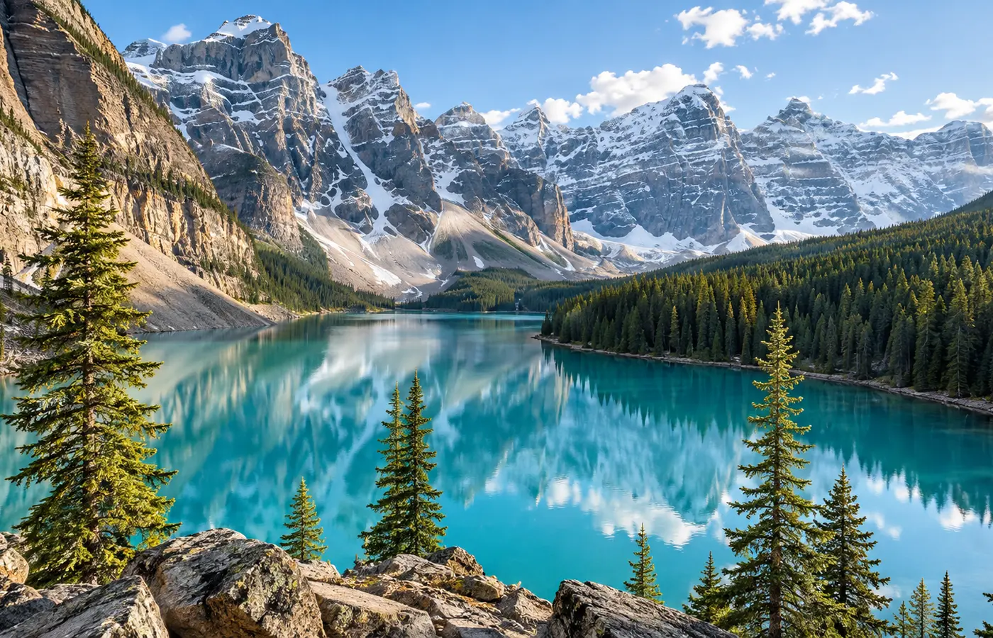 Lac et montagnes des Rocheuses canadiennes